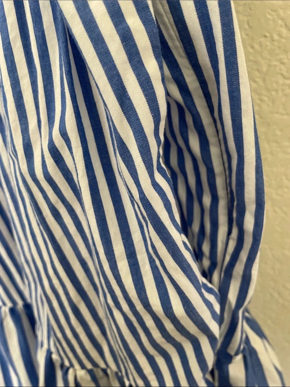 J. Crew Blue & White Striped Sleeveless Tiered Dress cottage core 2 cotton - Picture 4 of 6